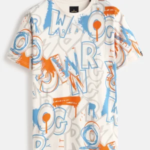 AOP Graffiti Slim Fit T-Shirt | Off White
