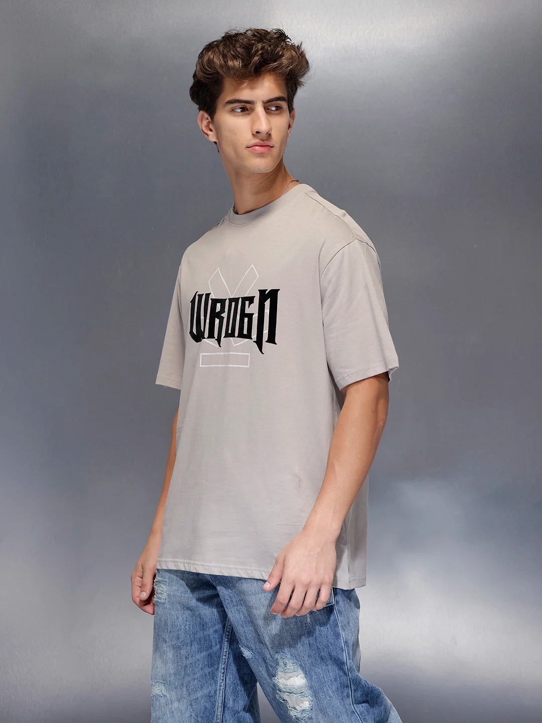 Black Street Typography Tshirt | Grey - Image 2